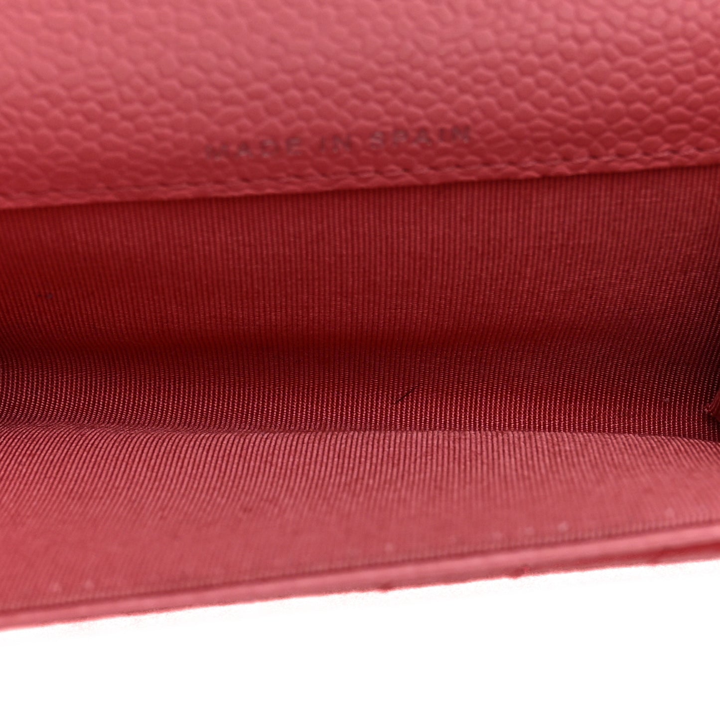Caviar Chevron Quilted Boy Card Holder Wallet Dark Pink