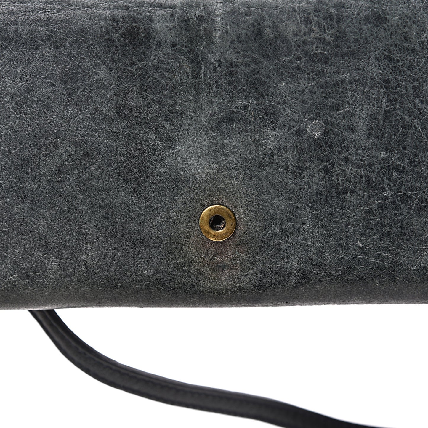 Agneau Classic Hardware Continental Wallet on Strap Anthracite