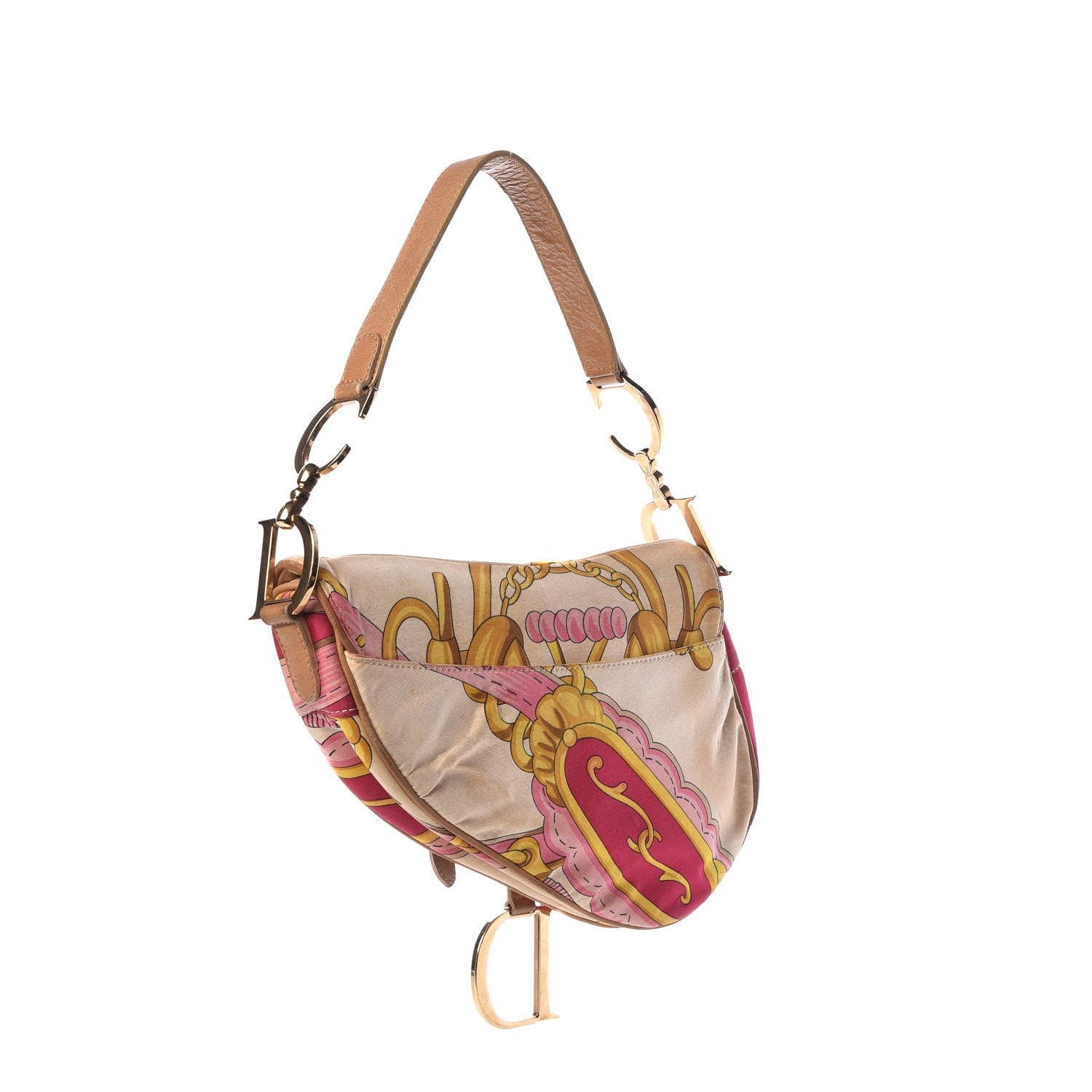 Christian Dior Satin Print Saddle Bag Multicolor 3 of 20