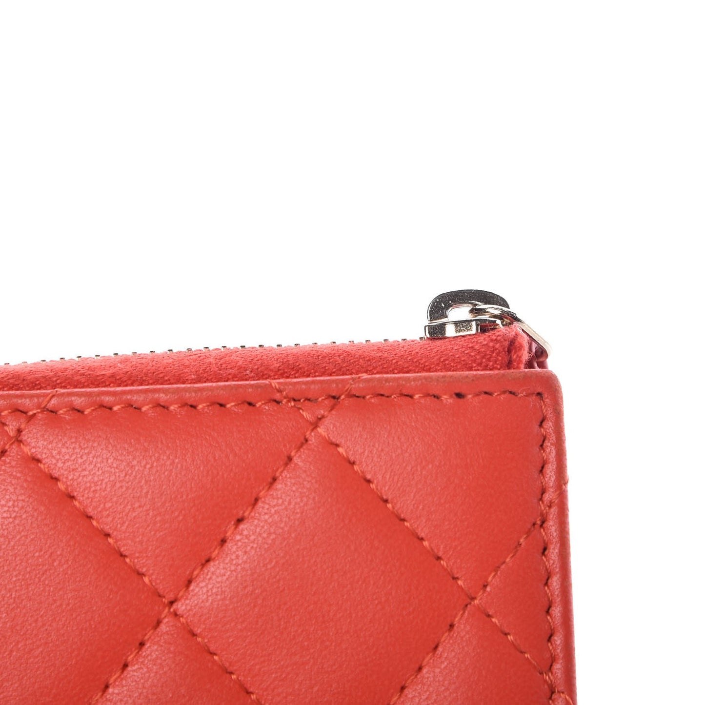 Lambskin Quilted Key Holder Case Red