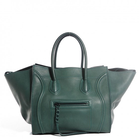 Celine Calfskin Medium Phantom Luggage Emerald Green 1 of 20