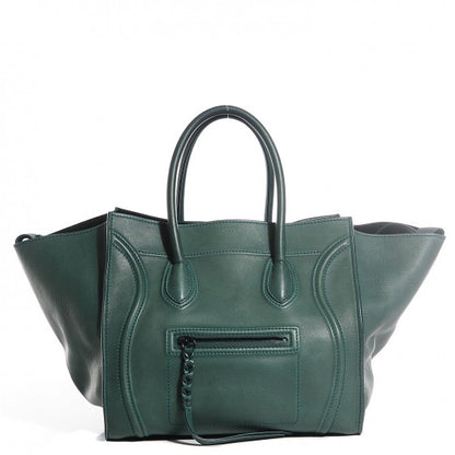 Celine Calfskin Medium Phantom Luggage Emerald Green 1 of 20