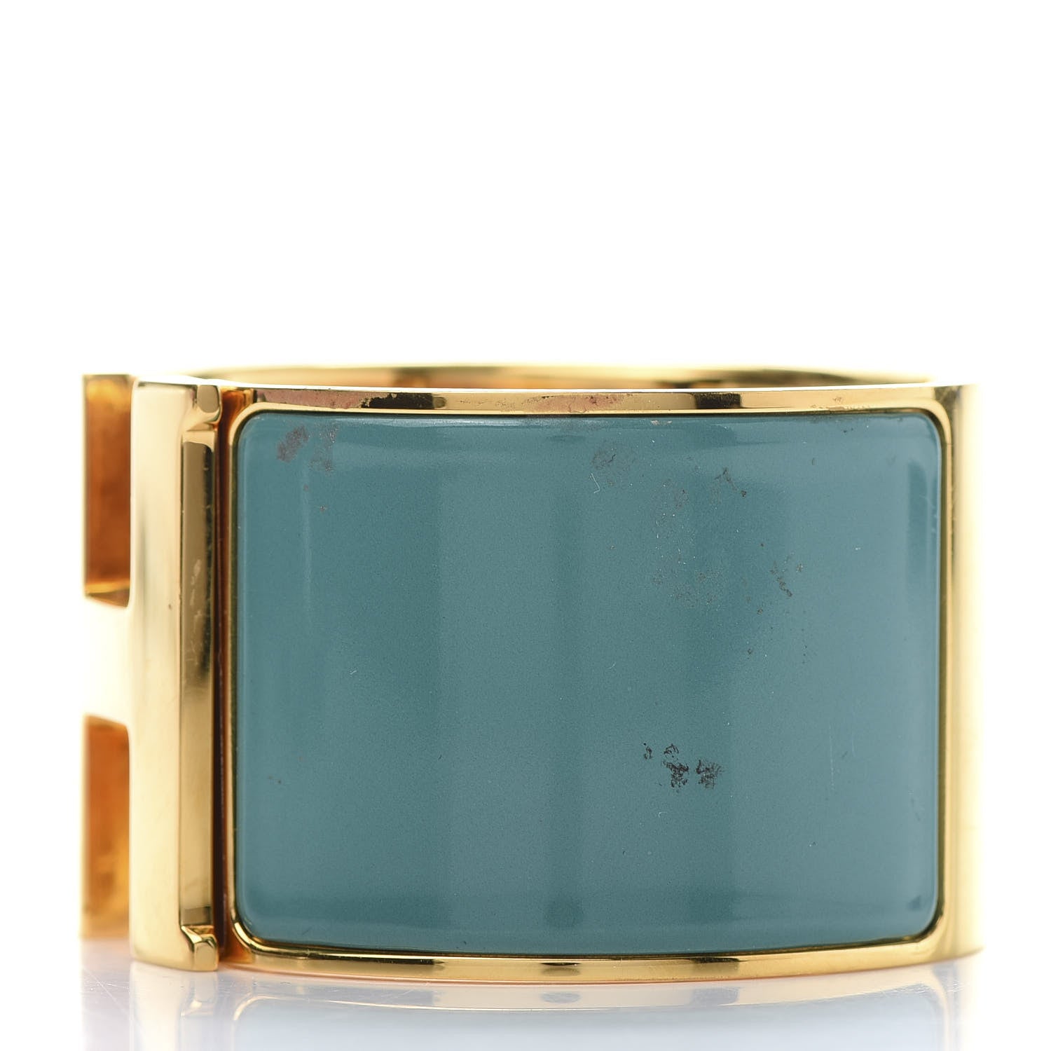 Hermes Enamel Extra Wide Clic Clac H Bracelet PM Emeraude 5 of 6