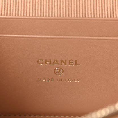 Chanel Caviar Quilted Top Handle Slim Vanity With Chain Brown 6 of 10