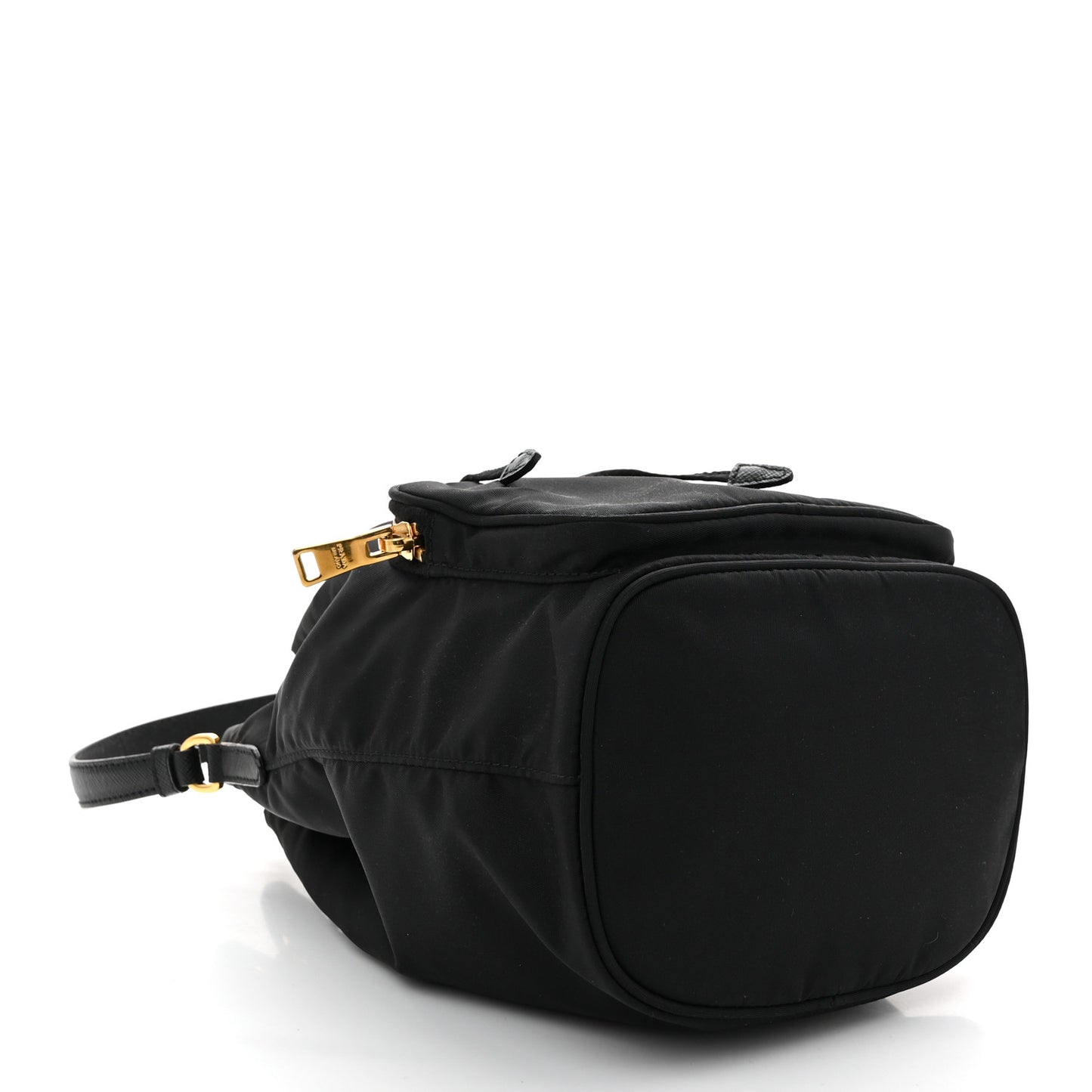 Saffiano Tessuto Nylon Mini Bucket Crossbody Bag Black