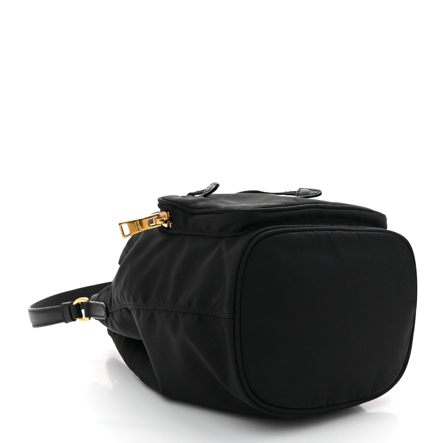 Prada Saffiano Tessuto Nylon Mini Bucket Crossbody Bag Black 4 of 11