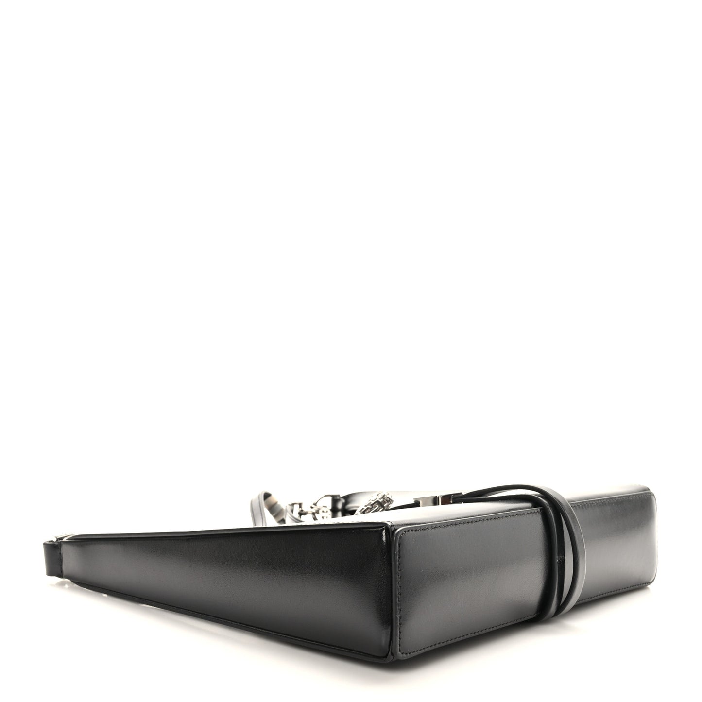 Box Calfskin Small Cut Out Shoulder Bag Black