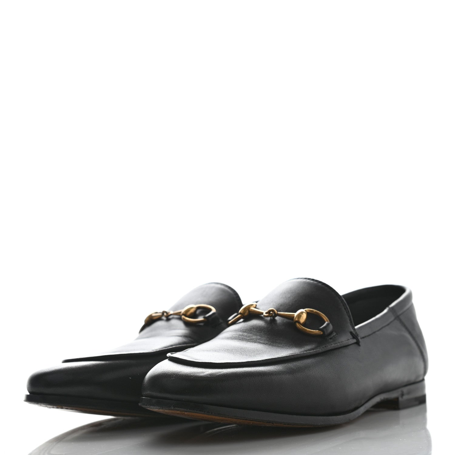 Gucci Lambskin Womens Brixton Horsebit Loafers 35.5 Black 3 of 7