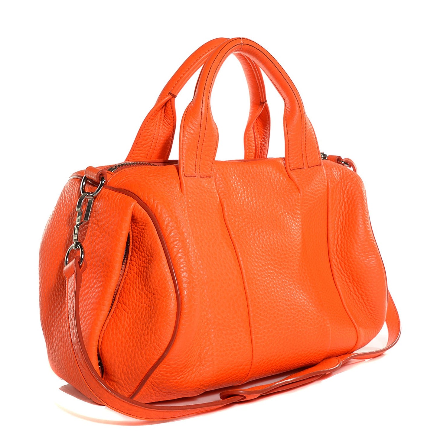 Pebbled Lambskin Rocco Flame Rhodium Hardware