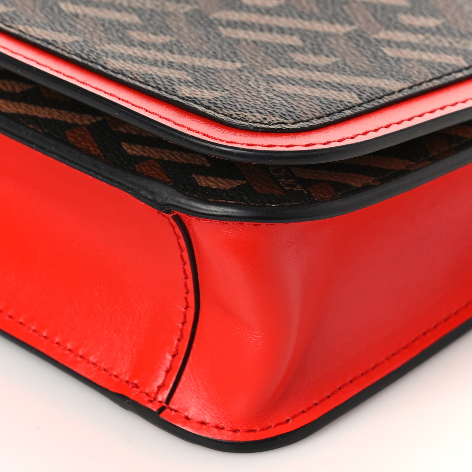 Versace Coated Canvas Virtus La Greca Signature Shoulder Bag Red 9 of 9