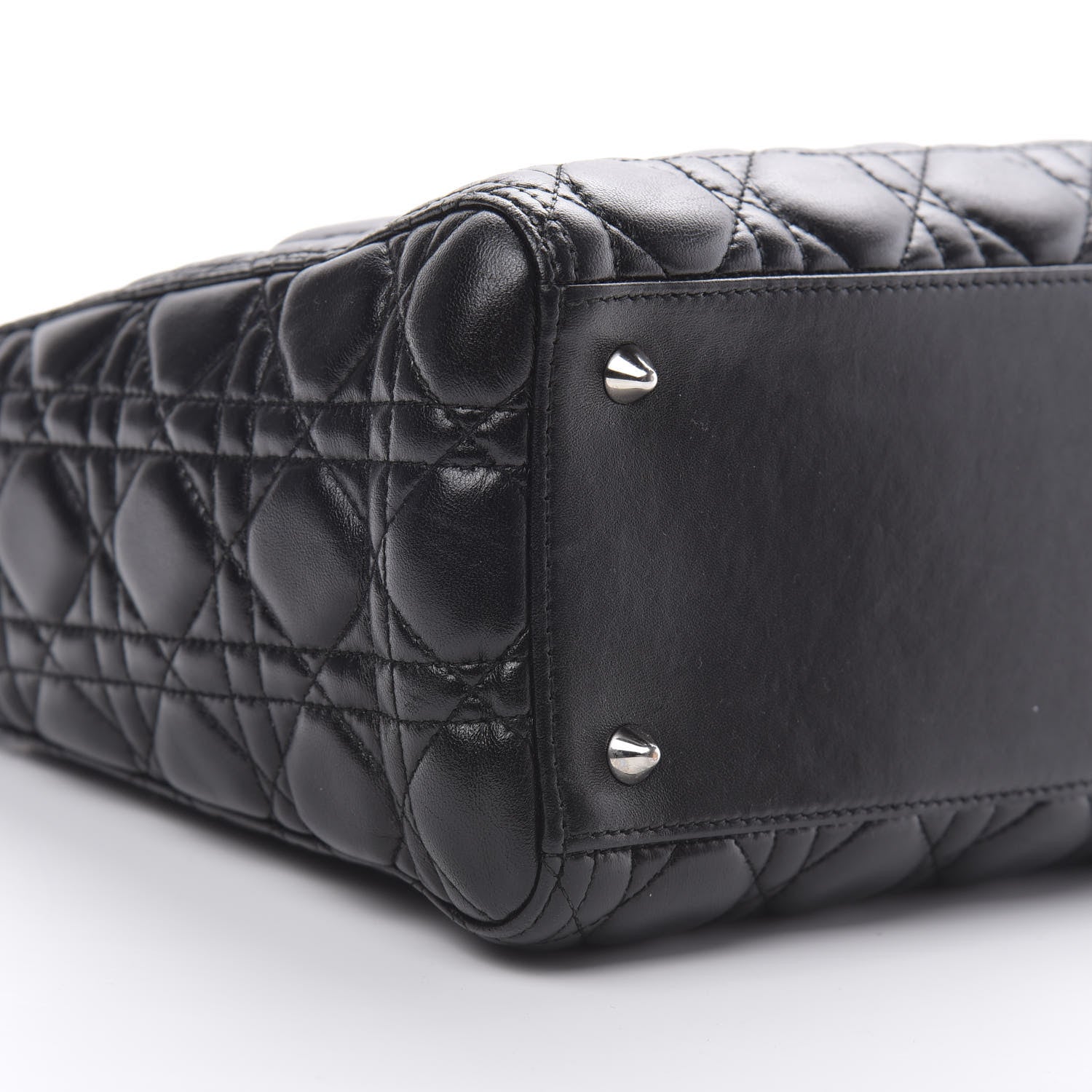 Christian Dior Lambskin Cannage Medium Lady Dior Black 9 of 11