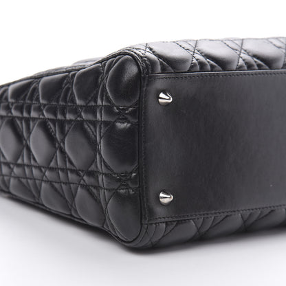 Christian Dior Lambskin Cannage Medium Lady Dior Black 9 of 11