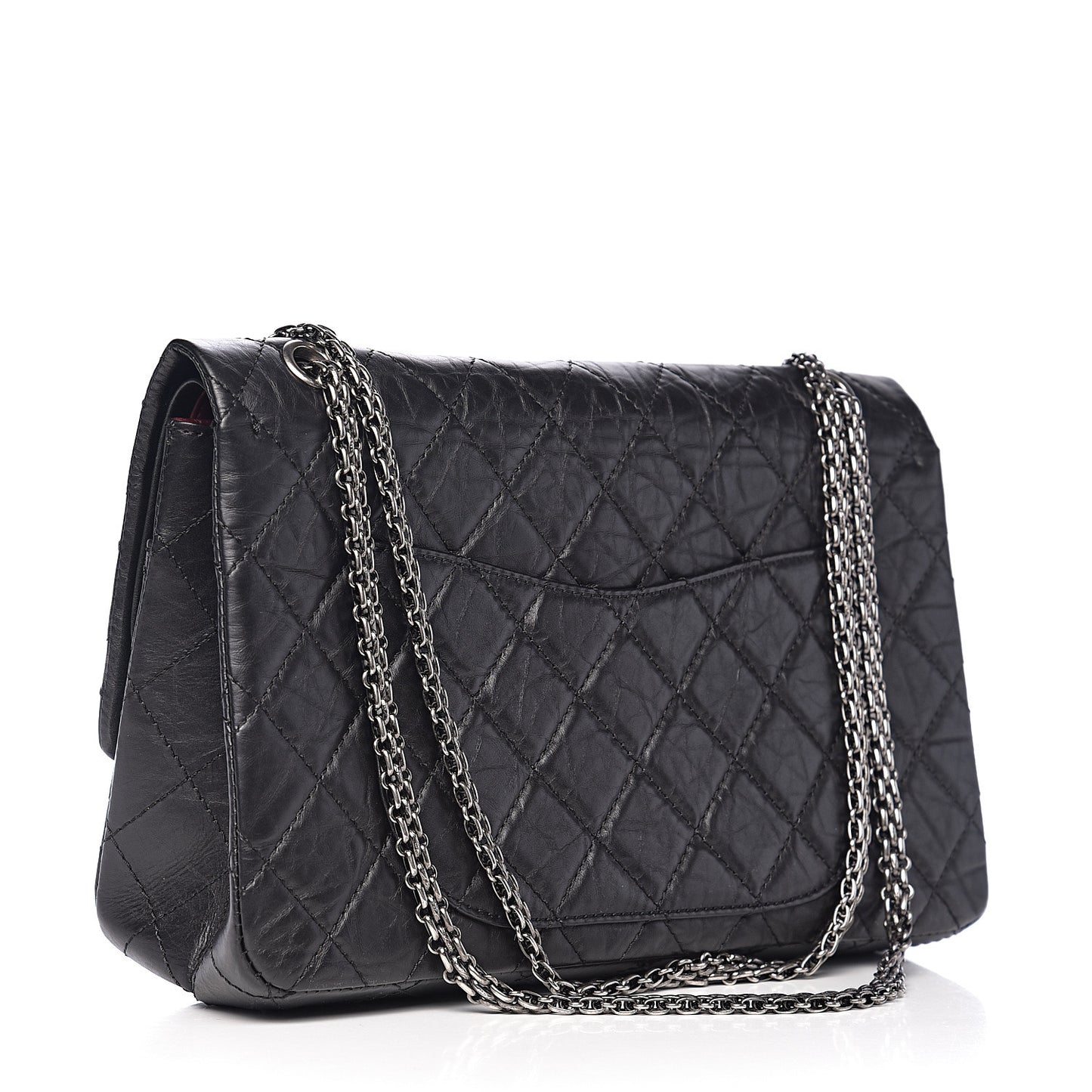 Aged Calfskin Quilted 2.55 Reissue 227 Flap Black