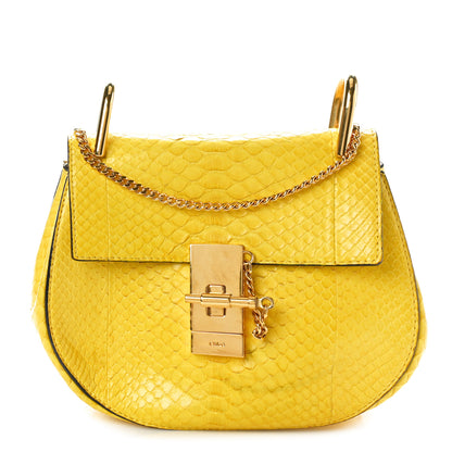 Chloe Snakeskin Mini Drew Shoulder Bag Yellow 1 of 10