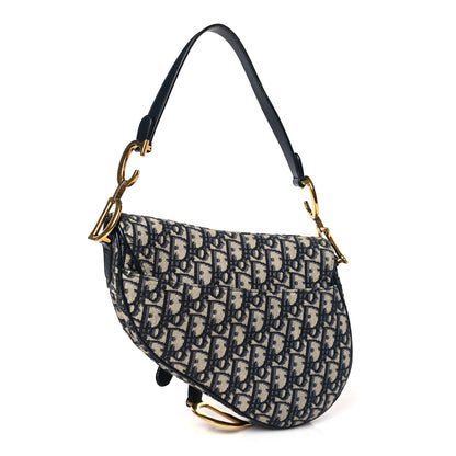 Christian Dior Oblique Saddle Bag Blue 3 of 8