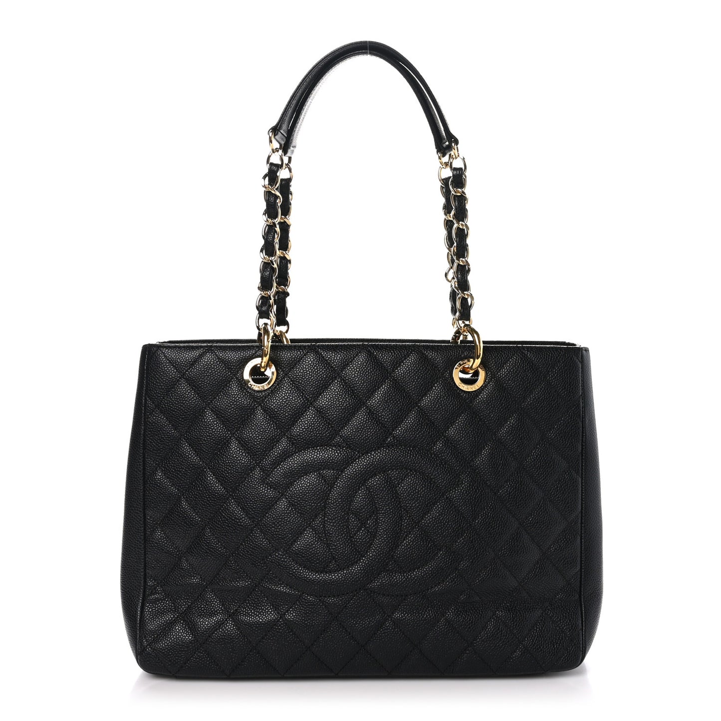 Caviar Quilted Grand Shopping Tote GST Black