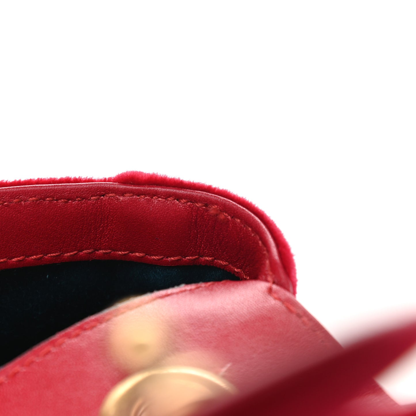 Velvet Matelasse Mini GG Marmont Shoulder Bag Hibiscus Red