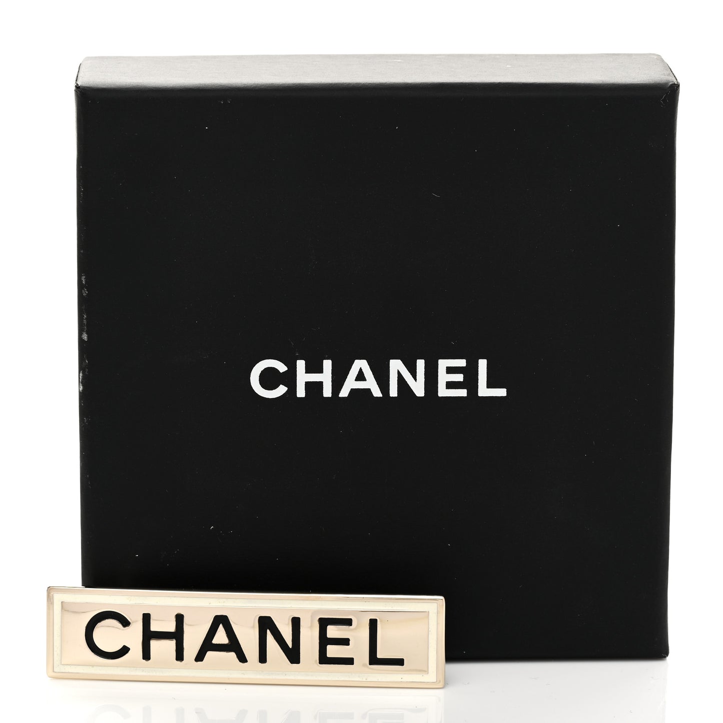Metal Enamel Logo Brooch Gold