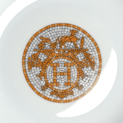 Hermes Porcelain Mosaique Au 24 Soup Bowl Gold 3 of 6