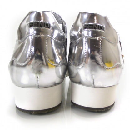 Fendi Metallic Calfskin Sneakers 40 Argento 3 of 8