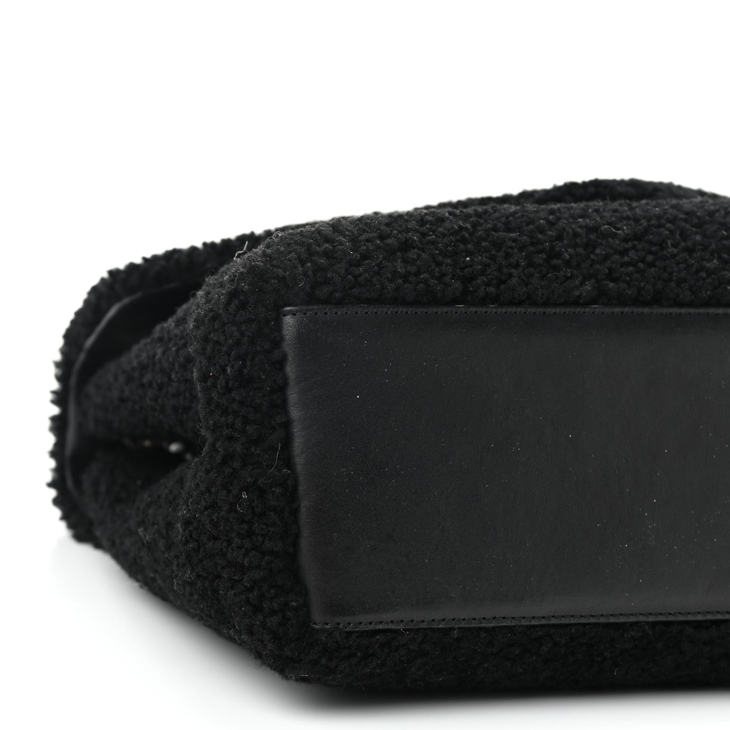 Saint Laurent Shearling Monogram Medium Loulou Shoulder Bag Black 10 of 11