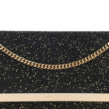 Jimmy Choo Suede Glitter Milla Wallet on Chain Black Gold 7 of 11