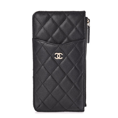 Chanel Caviar Quilted Classic Flat Wallet Pouch Black 1 of 8