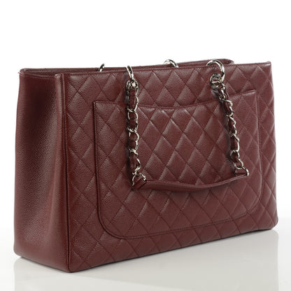 Chanel Caviar Quilted XL Grand Shopping Tote GST Dark Burgundy 3 of 7