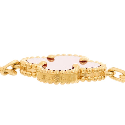 Van Cleef & Arpels 18K Yellow Gold Carnelian 5 Motifs Vintage Alhambra Bracelet 4 of 4
