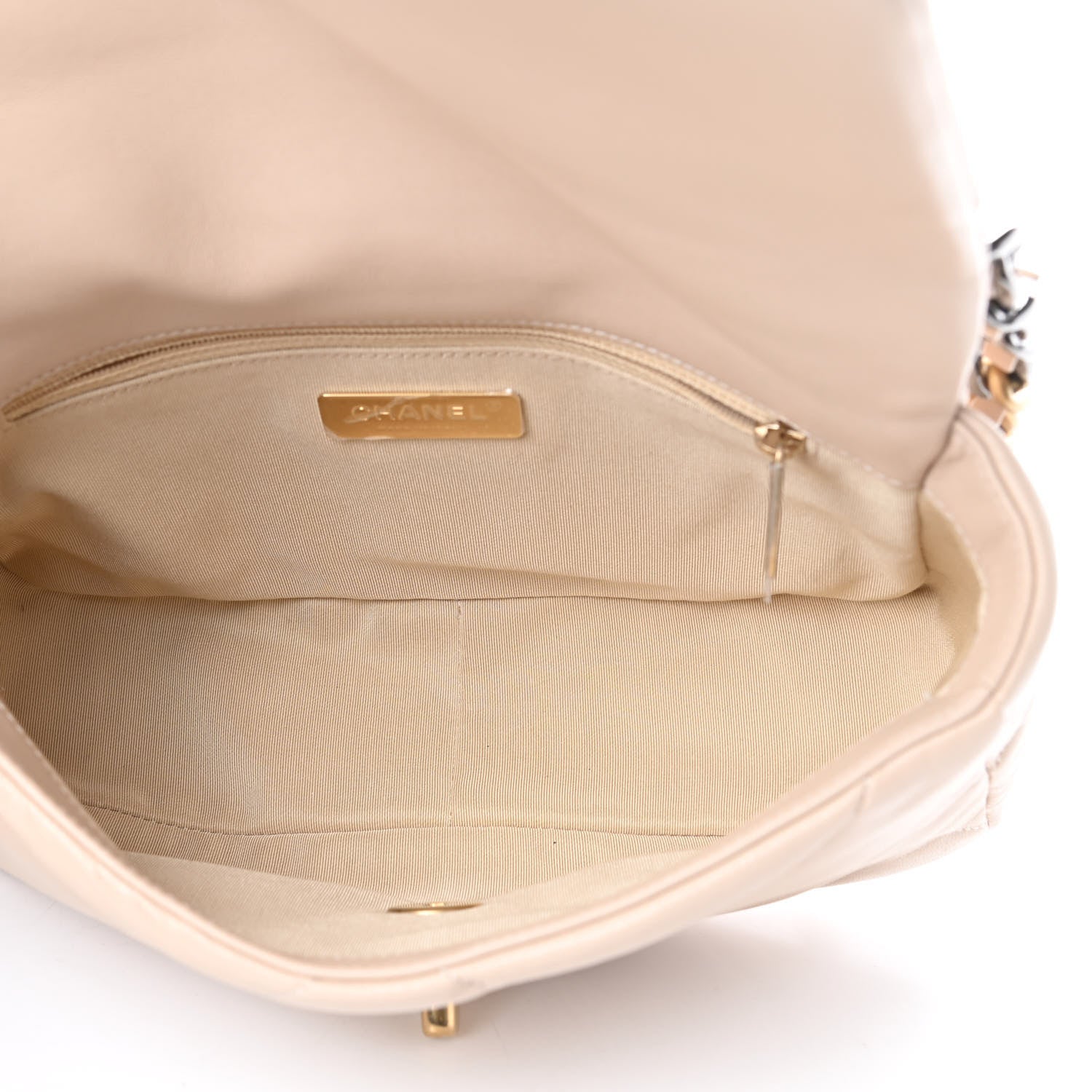 Chanel Lambskin Quilted Medium Chanel 19 Flap Beige 5 of 10