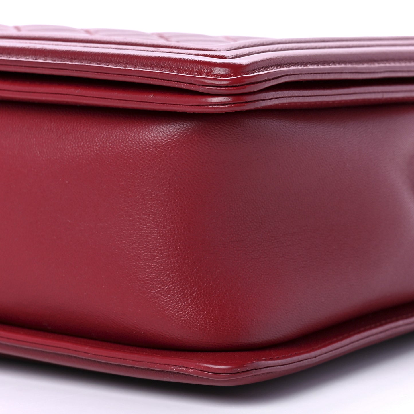 Lambskin Quilted Large Boy Flap Red