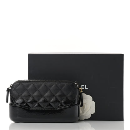Chanel Patent Goatskin Quilted Small Gabrielle Clutch Black 13 of 13