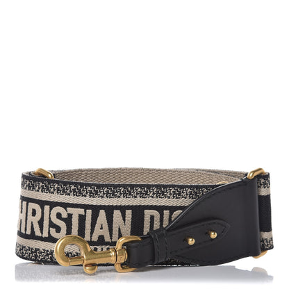 Christian Dior Canvas Embroidered Shoulder Strap Black 2 of 5