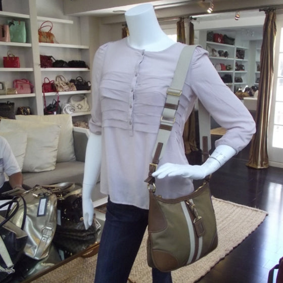 Tessuto Nylon Striped Shoulder Bag
