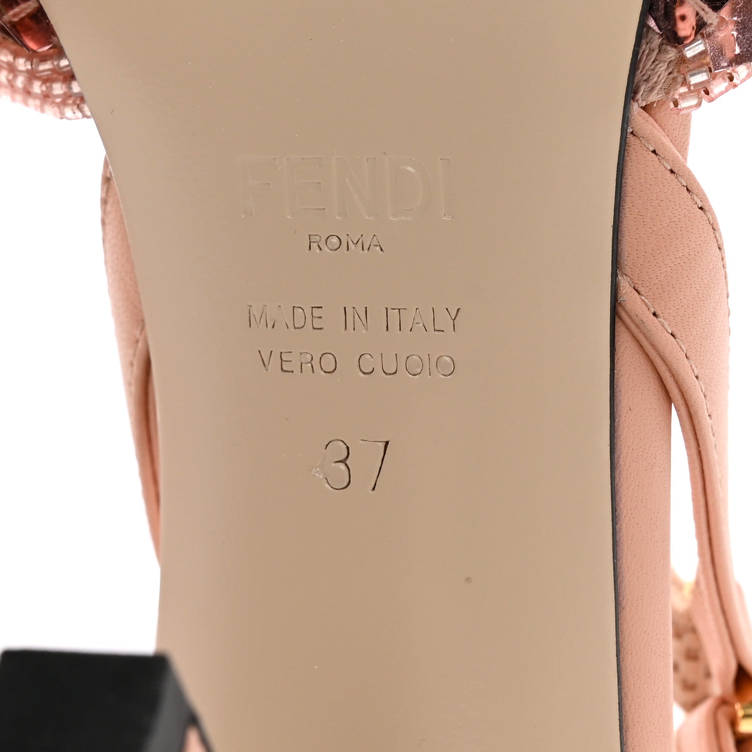 Fendi Organza Paillettes Colibri 85mm Slingback Pumps 37 Baby Pink 7 of 11