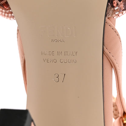Fendi Organza Paillettes Colibri 85mm Slingback Pumps 37 Baby Pink 7 of 11