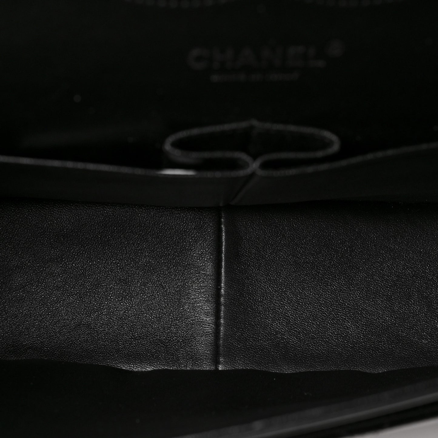 Patent Quilted Jumbo Double Flap Black