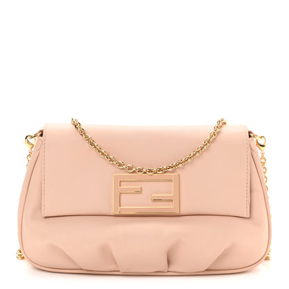 Fendi Vitello Flamingo Enamel Fendista Pouchette Crossbody Rosa Plaster 1 of 10