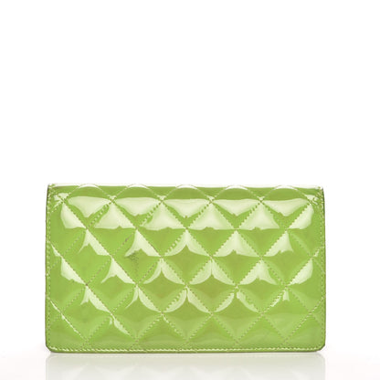 Chanel Patent Quilted Brilliant Yen Wallet Green 4 of 14