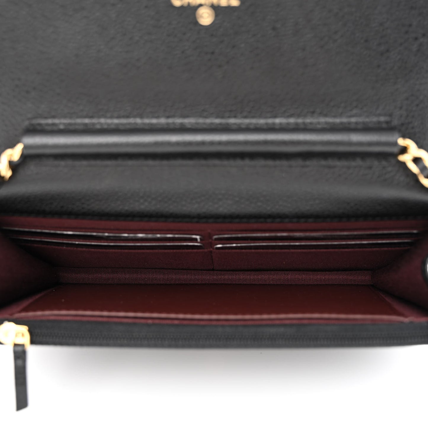 Caviar Quilted Wallet on Chain WOC Black