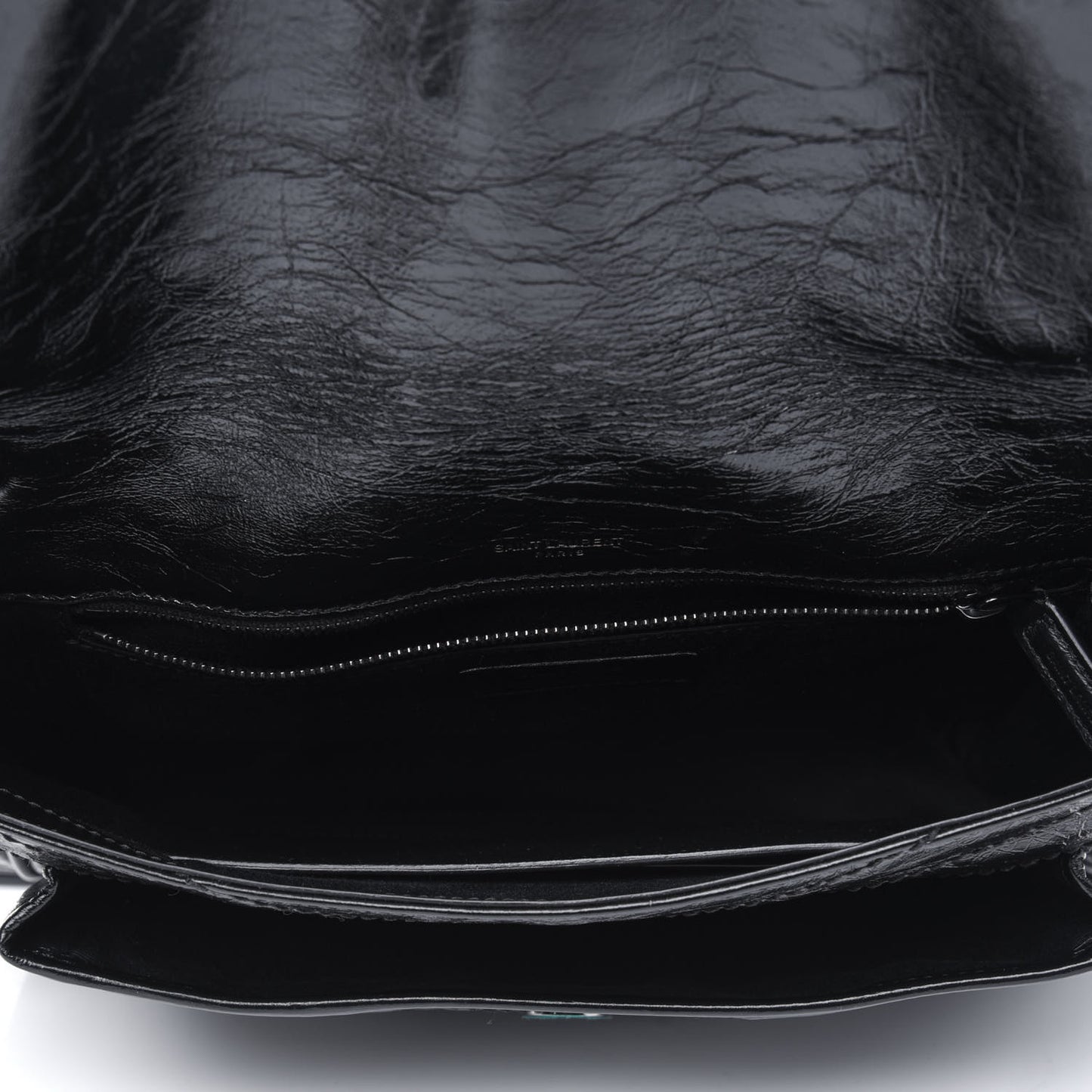 Crinkled Calfskin Matelasse Monogram Medium Niki Chain Satchel Black