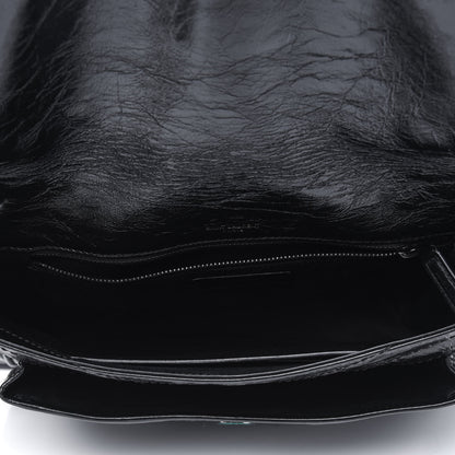 Saint Laurent Crinkled Calfskin Matelasse Monogram Medium Niki Chain Satchel Black 4 of 14