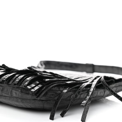 Nancy Gonzalez Crocodile Fringe Crossbody Bag Black 7 of 9
