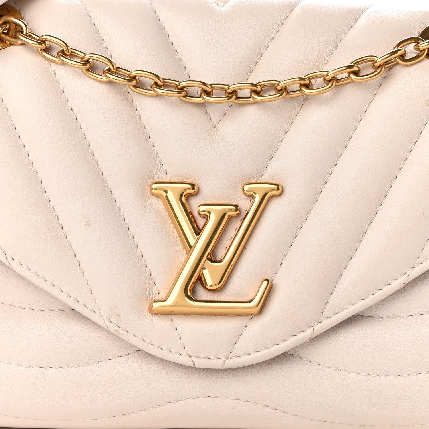 Louis Vuitton Calfskin LV New Wave Chain Bag Ivory 7 of 10