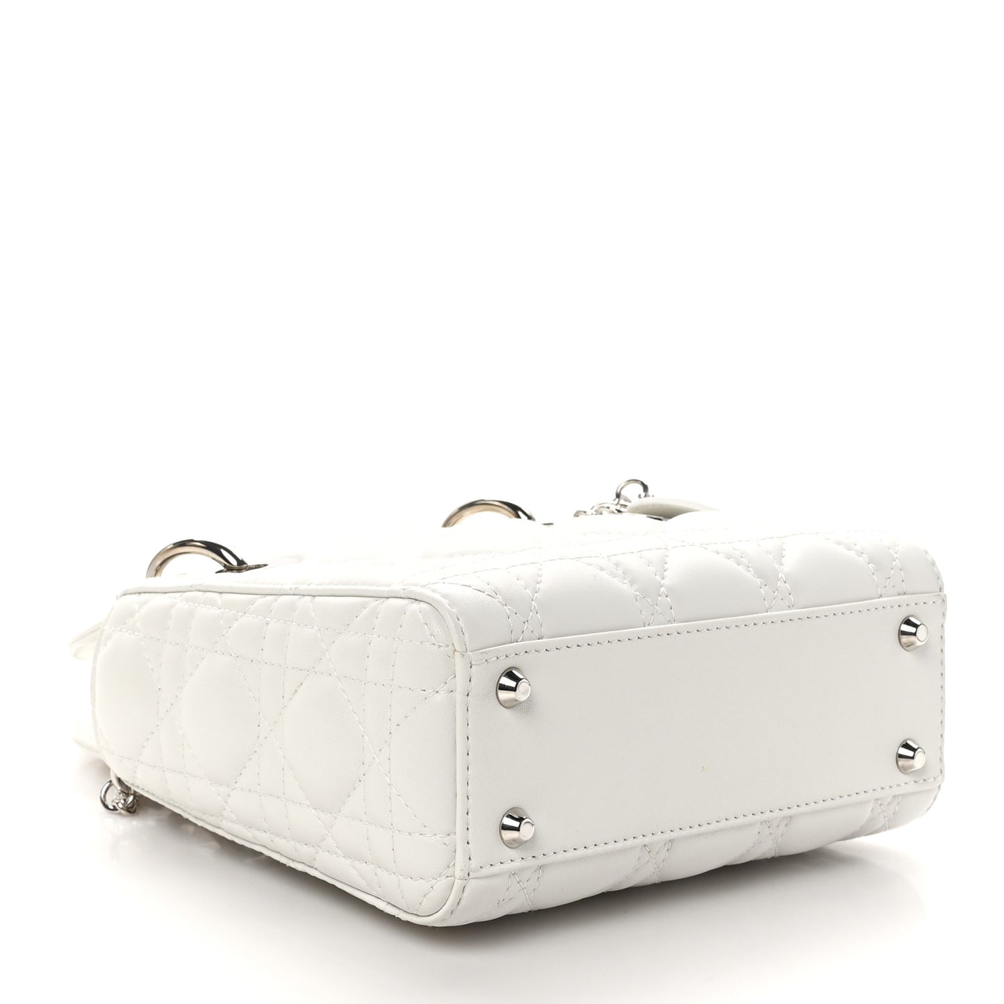 Lambskin Cannage Mini Lady Dior White