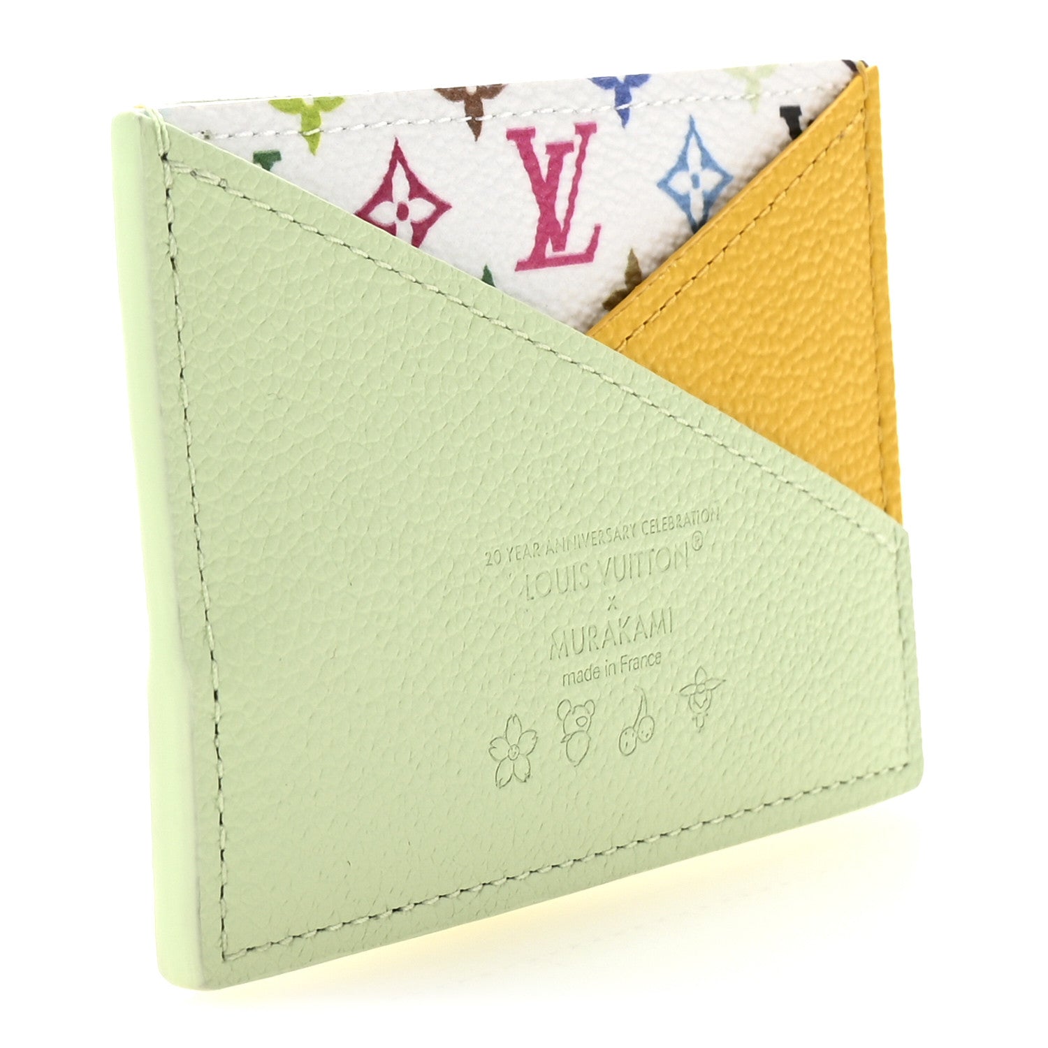 Louis Vuitton LV X TM Monogram Multicolor Criss-Cross Card Holder Green Tea Gingko Green Tea Gingko Yellow 3 of 7