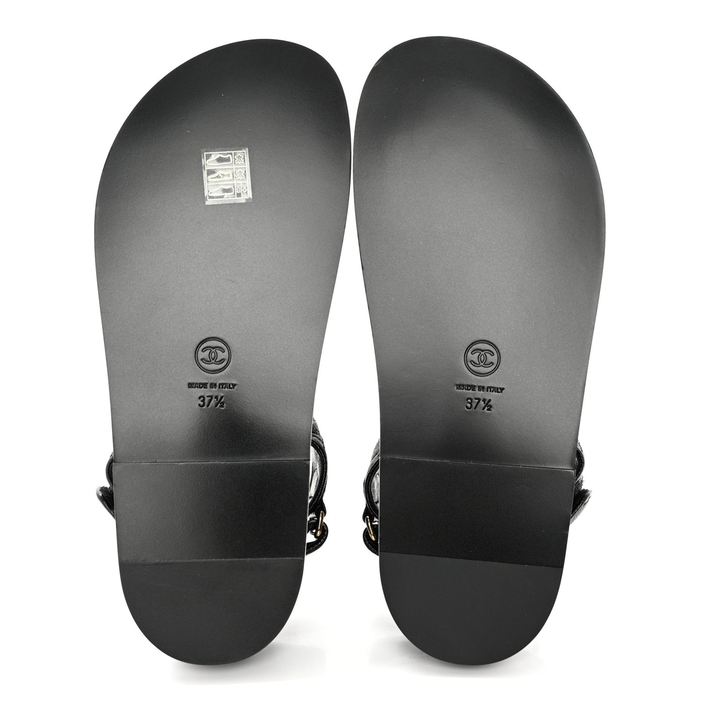 Grained Calfskin Velcro Dad Sandals 37.5 Black