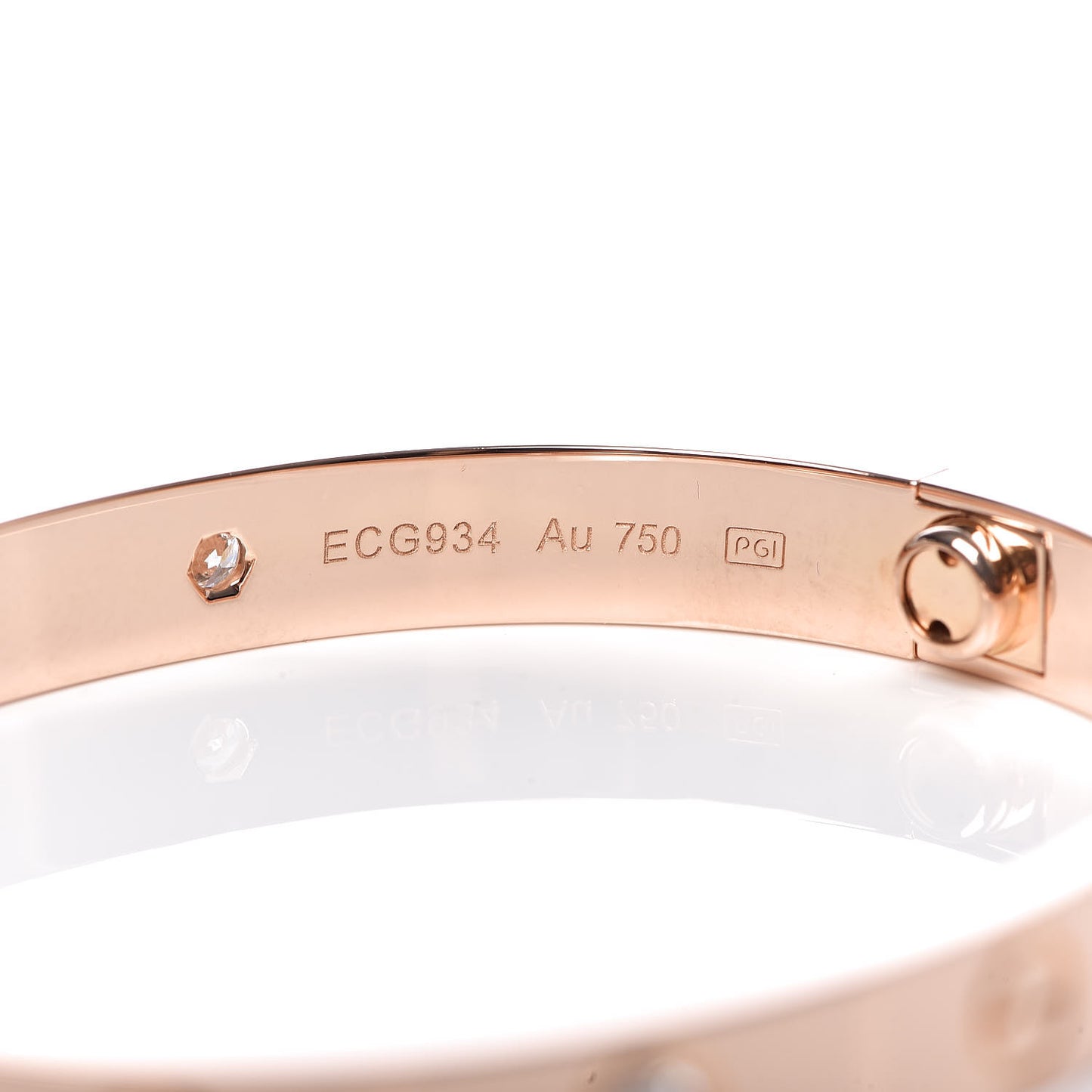 18K Pink Gold 4 Diamond LOVE Bracelet 16