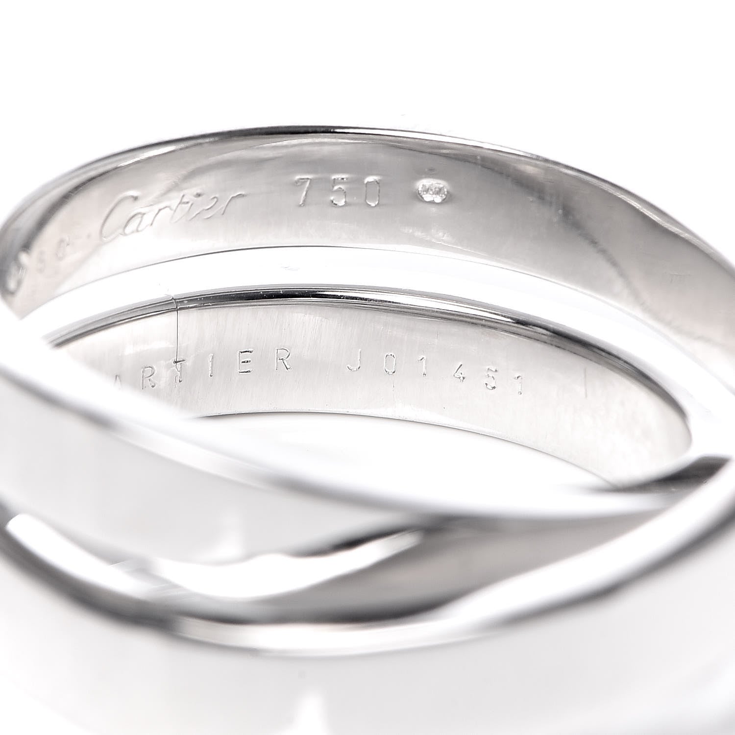 Cartier 18K White Gold 9mm Paris Nouvelle Vague Ring 60 9.25 9 of 11