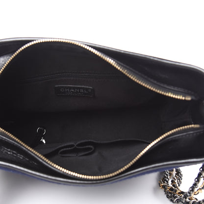 Chanel Wool Embroidered Medium Gabrielle Hobo Dark Navy Blue 6 of 14